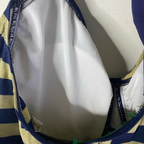 Tommy Hilfiger Navy & Gold Striped Halter Tankini - Picture 6 of 10